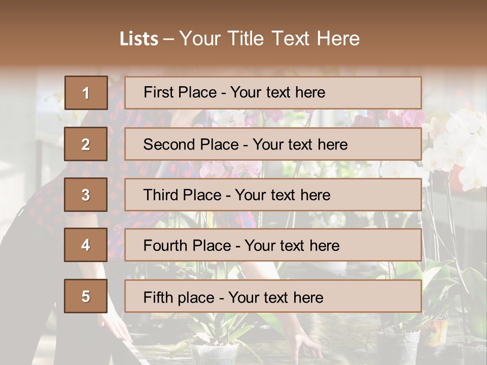 Houseplant Female Orchid PowerPoint Template