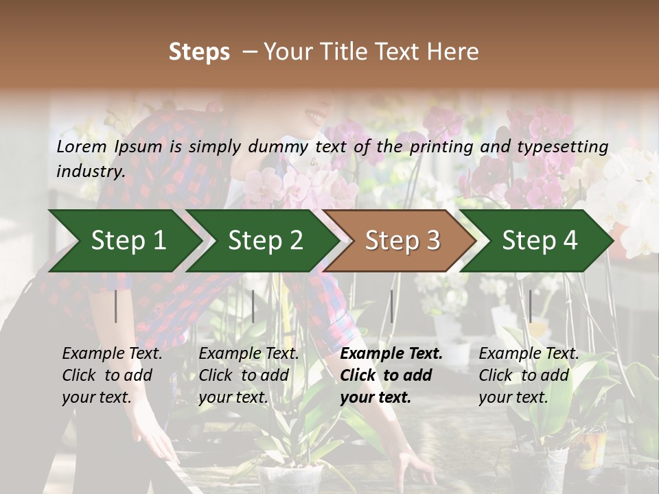 Houseplant Female Orchid PowerPoint Template