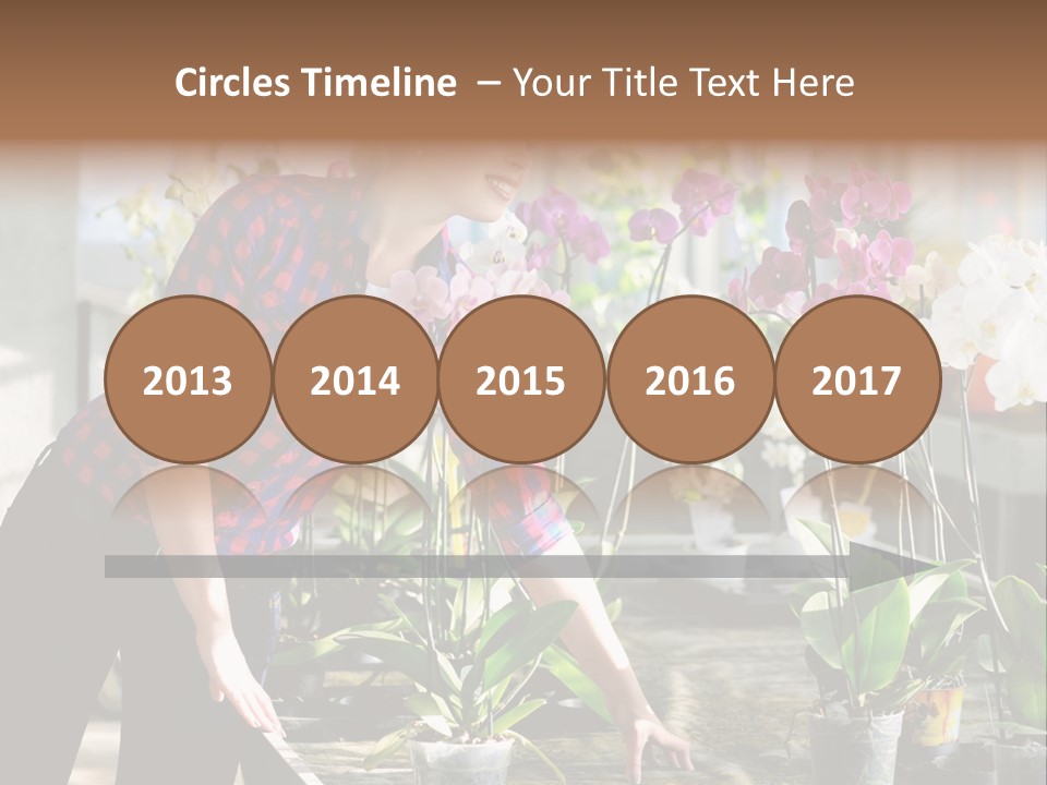 Houseplant Female Orchid PowerPoint Template