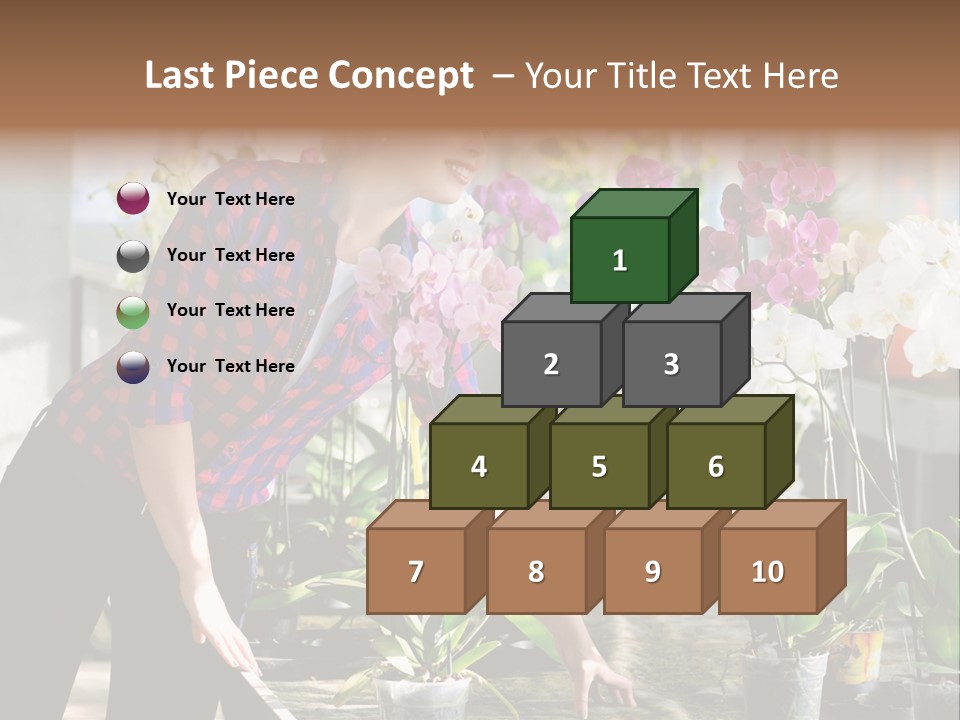 Houseplant Female Orchid PowerPoint Template