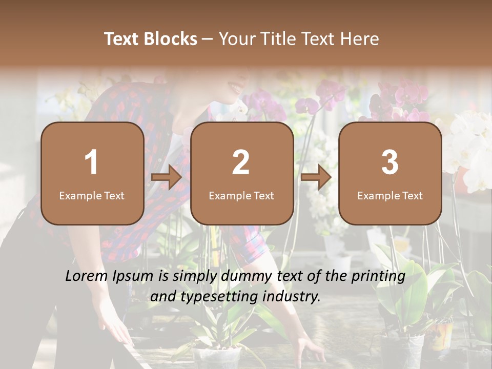 Houseplant Female Orchid PowerPoint Template