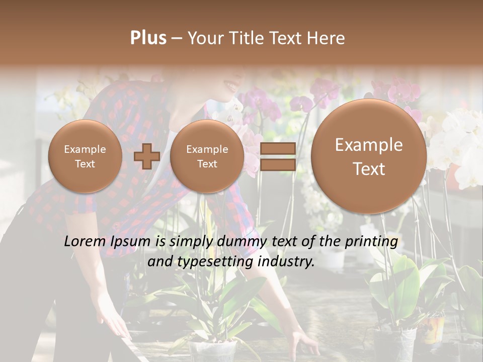 Houseplant Female Orchid PowerPoint Template