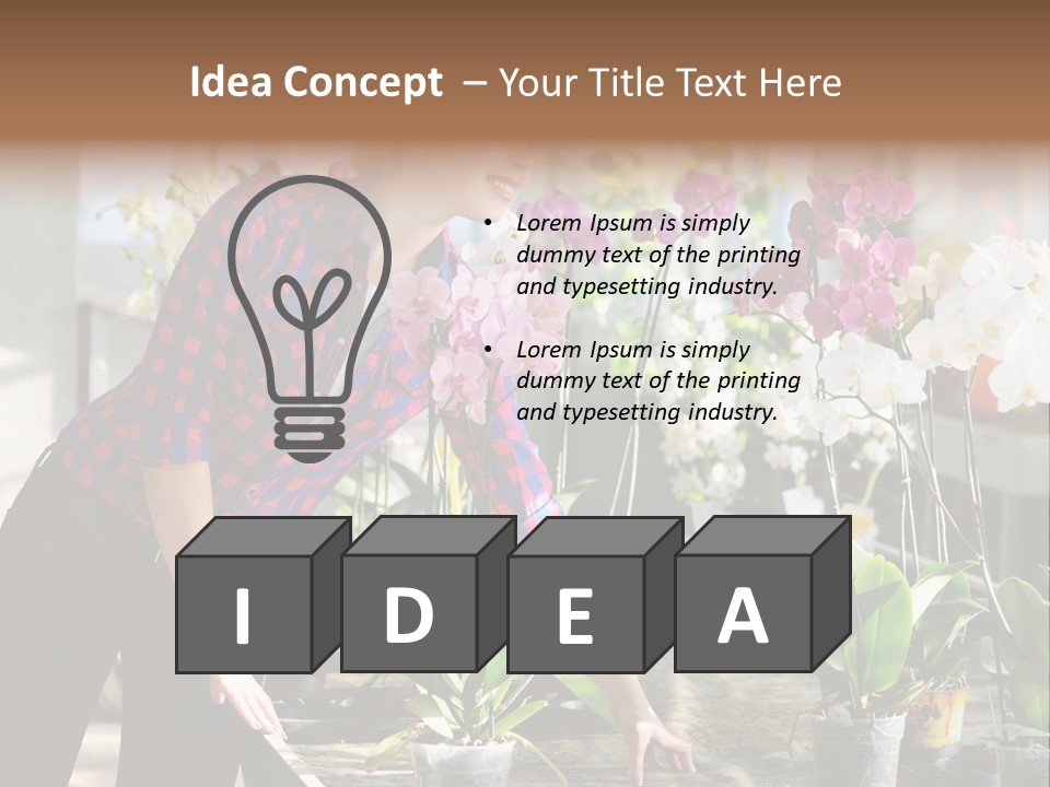 Houseplant Female Orchid PowerPoint Template