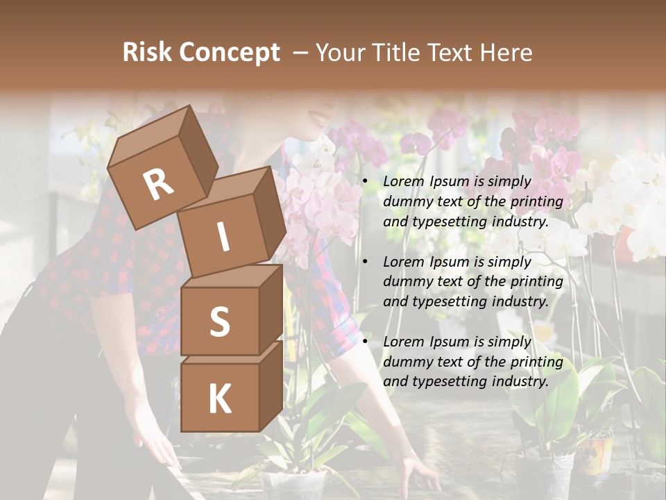 Houseplant Female Orchid PowerPoint Template