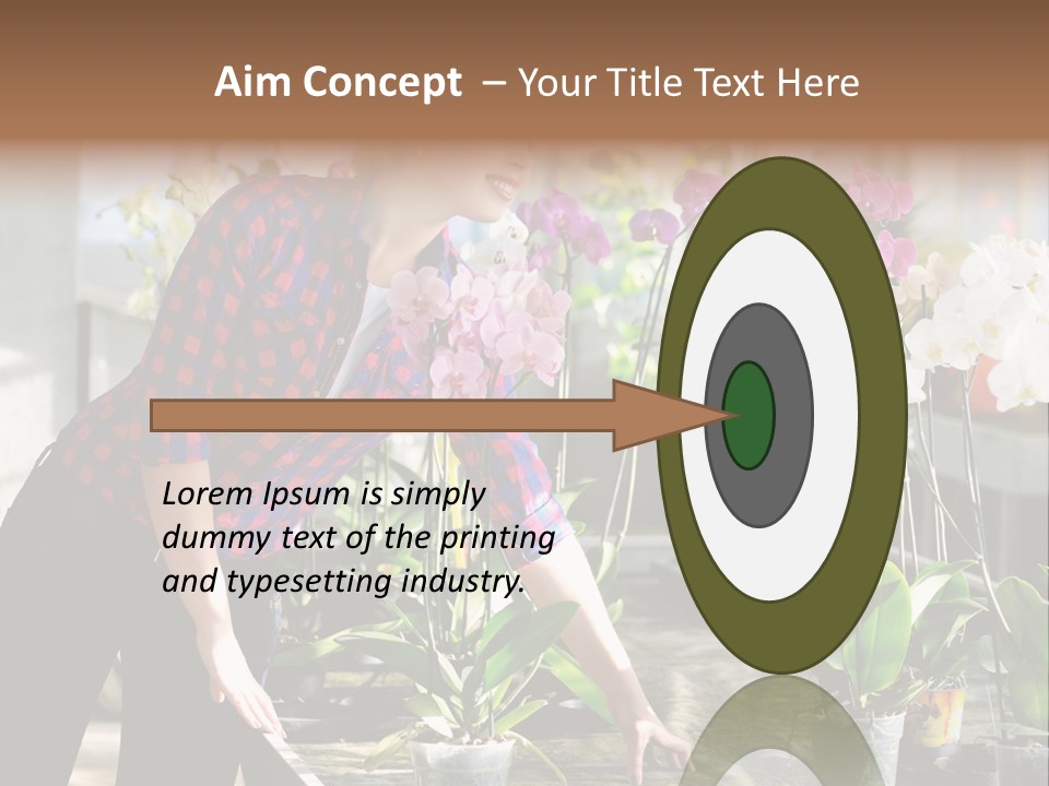 Houseplant Female Orchid PowerPoint Template