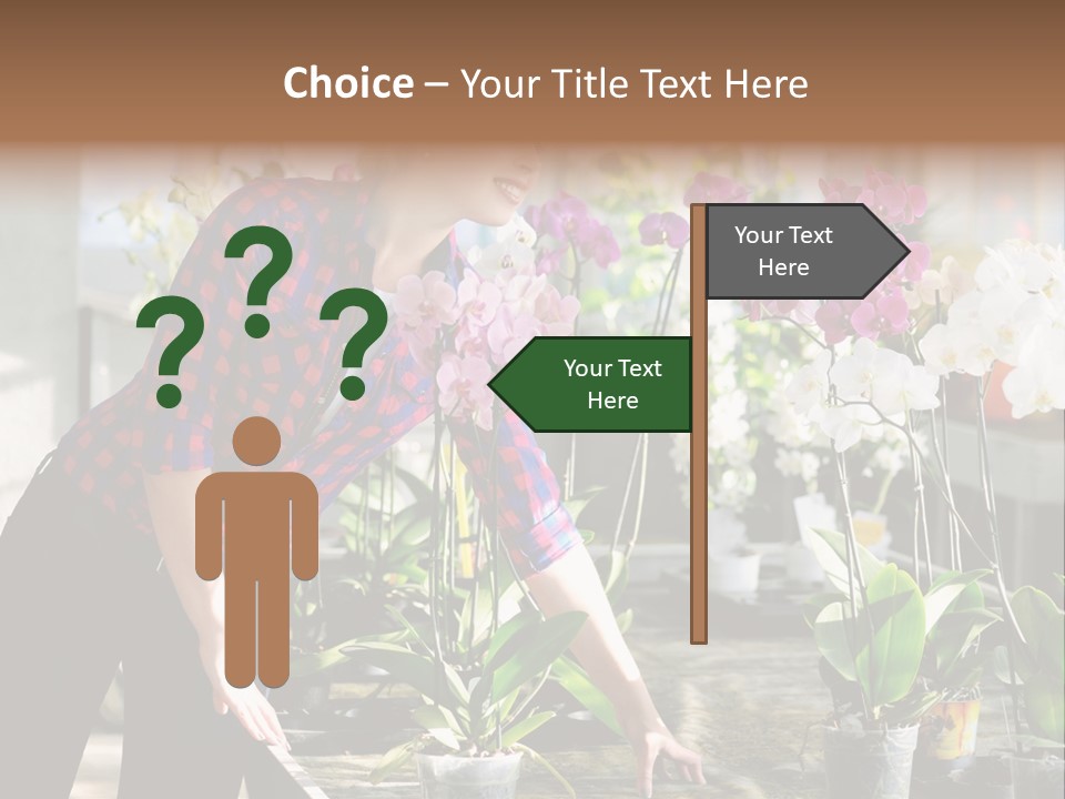 Houseplant Female Orchid PowerPoint Template