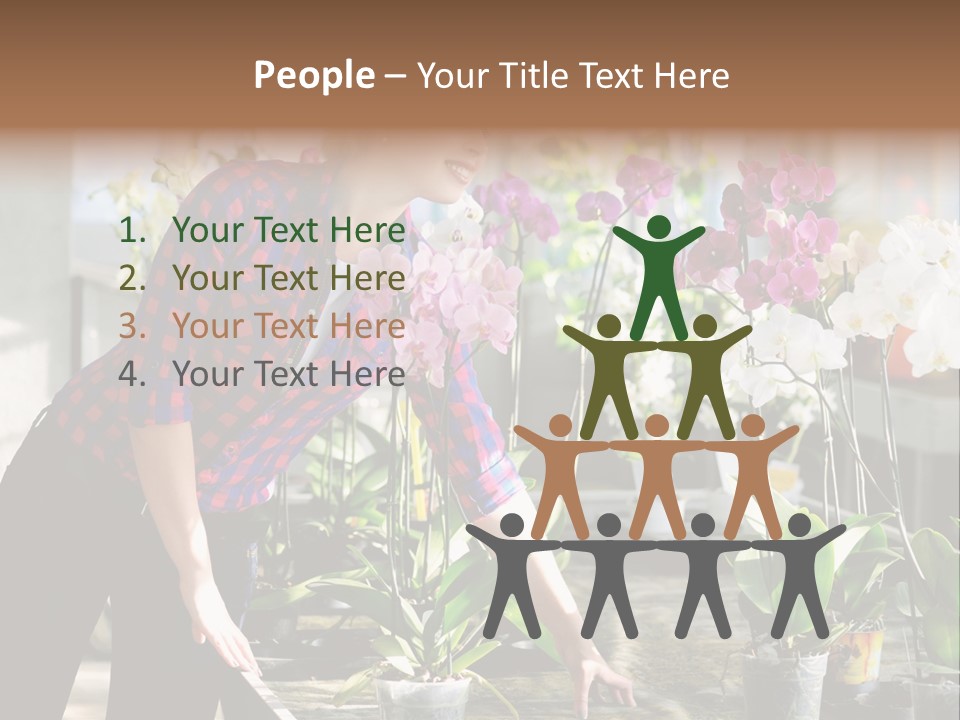 Houseplant Female Orchid PowerPoint Template