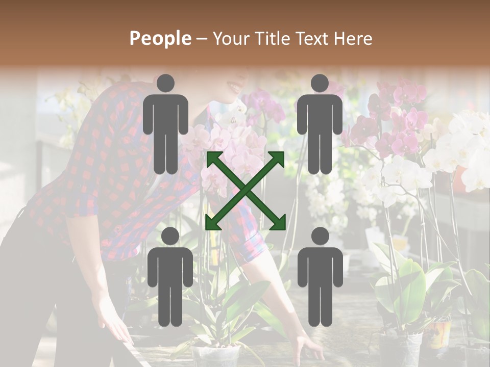 Houseplant Female Orchid PowerPoint Template