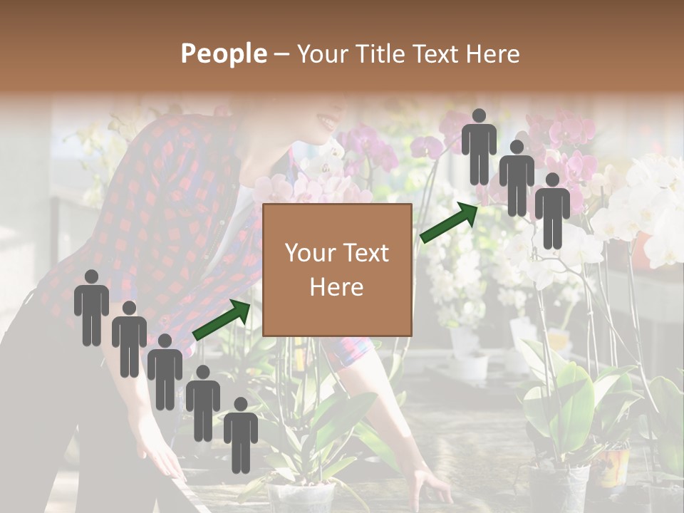 Houseplant Female Orchid PowerPoint Template