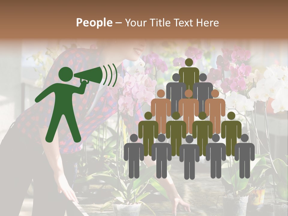 Houseplant Female Orchid PowerPoint Template