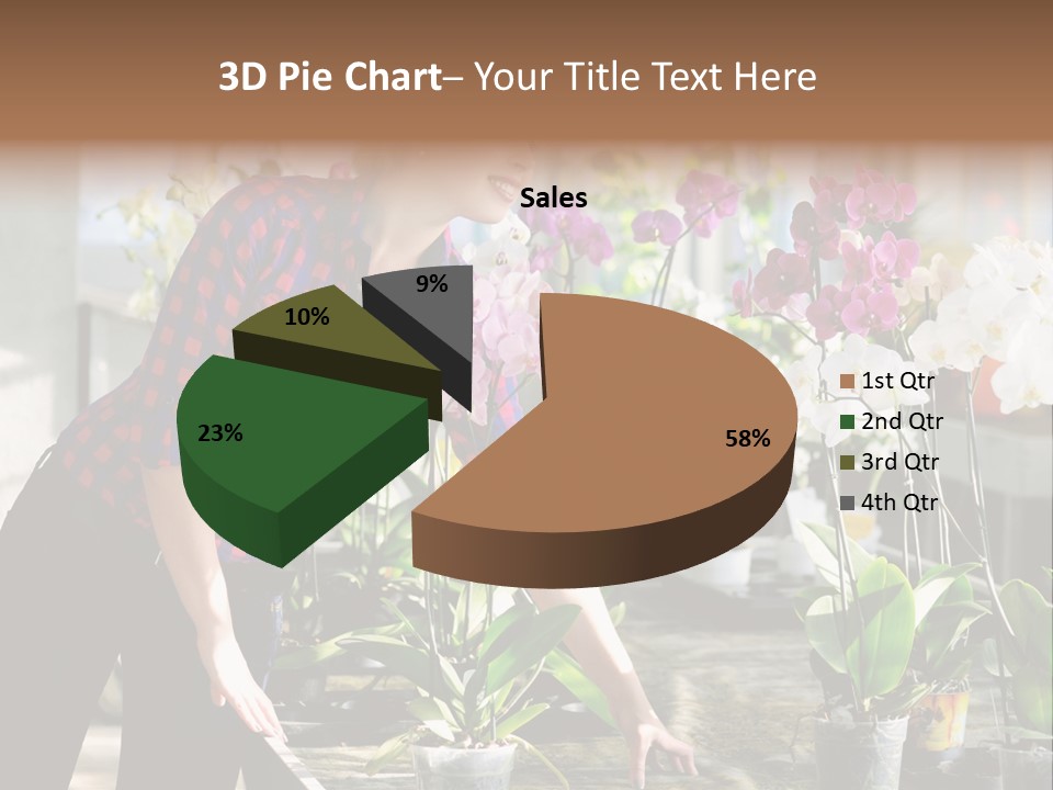 Houseplant Female Orchid PowerPoint Template