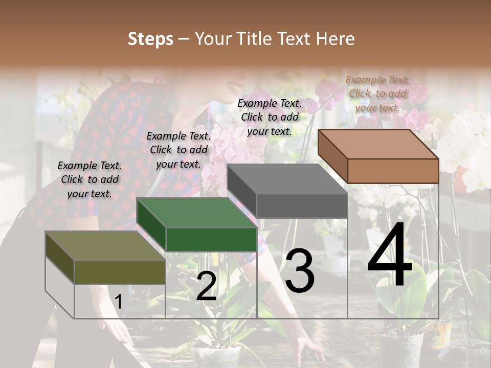 Houseplant Female Orchid PowerPoint Template
