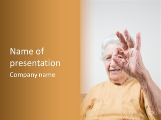 Positive Older Smile PowerPoint Template