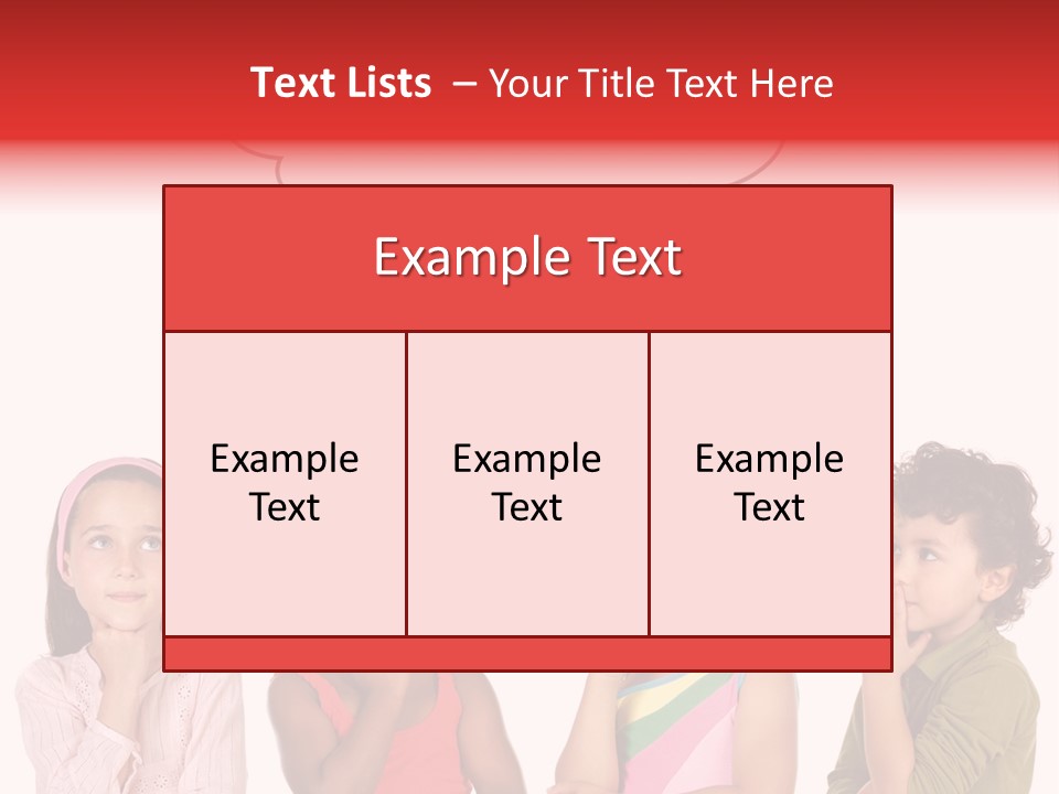 A Group Of Children With Thought Bubbles Above Them PowerPoint Template