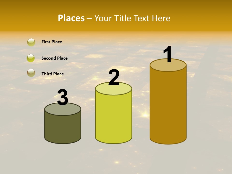 Yellow Universes Fractals PowerPoint Template
