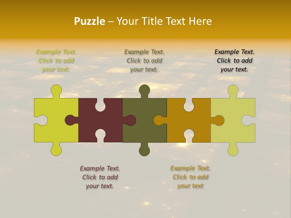 Yellow Universes Fractals PowerPoint Template