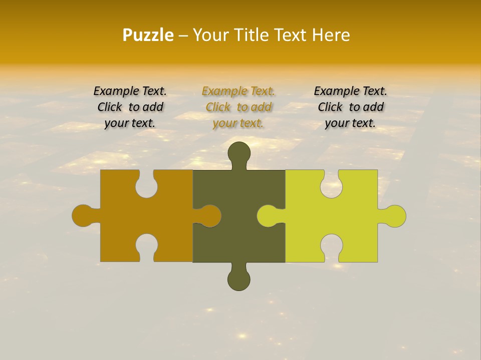 Yellow Universes Fractals PowerPoint Template