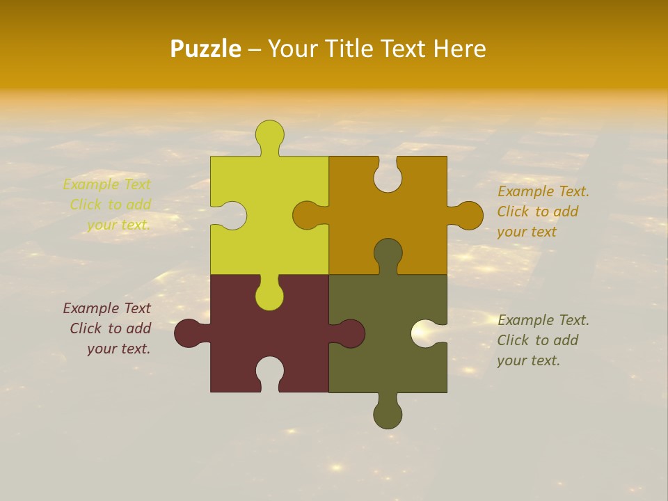 Yellow Universes Fractals PowerPoint Template