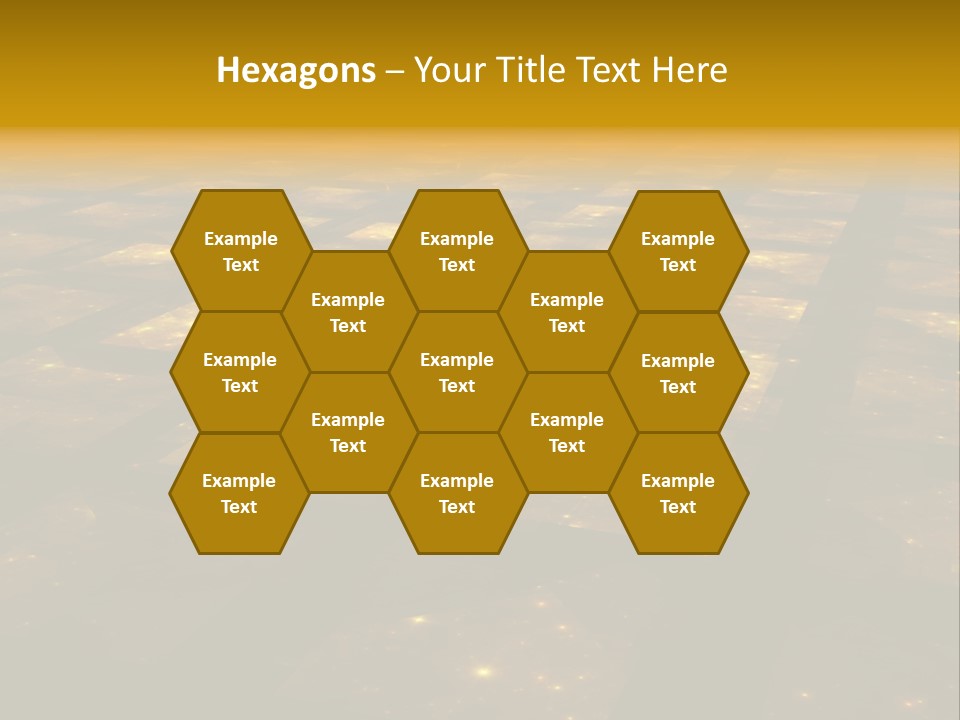 Yellow Universes Fractals PowerPoint Template