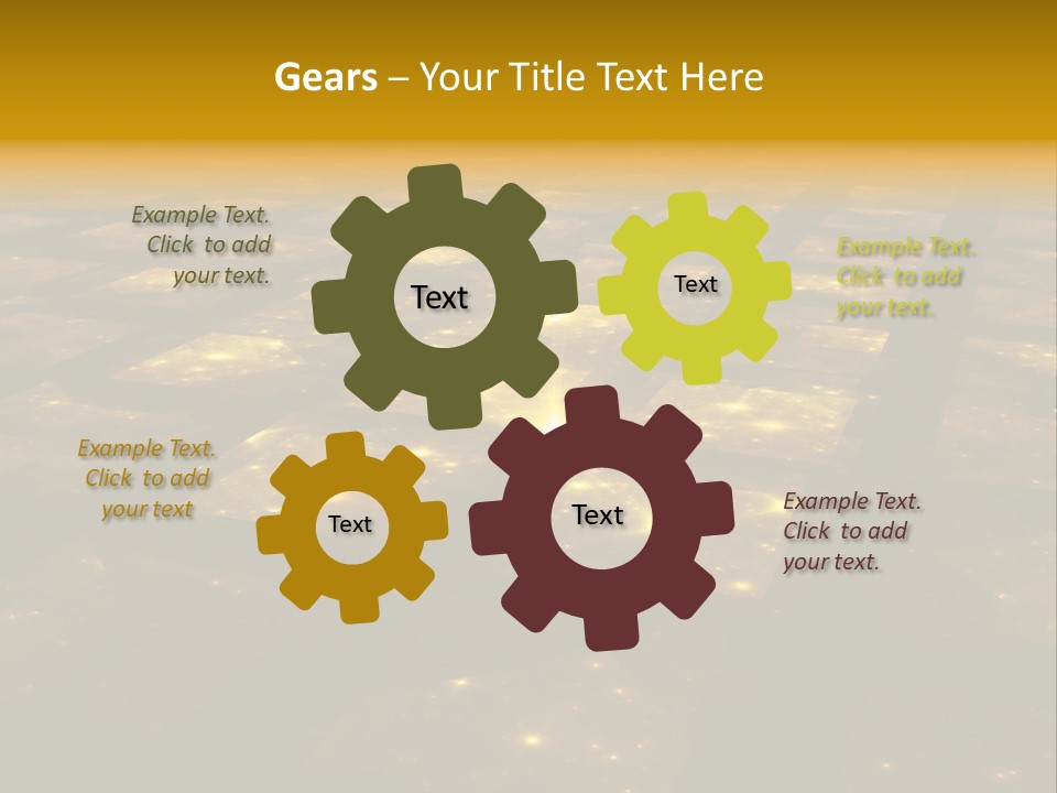 Yellow Universes Fractals PowerPoint Template