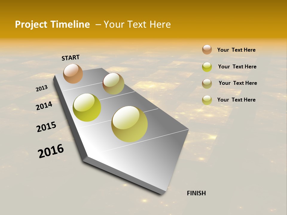 Yellow Universes Fractals PowerPoint Template