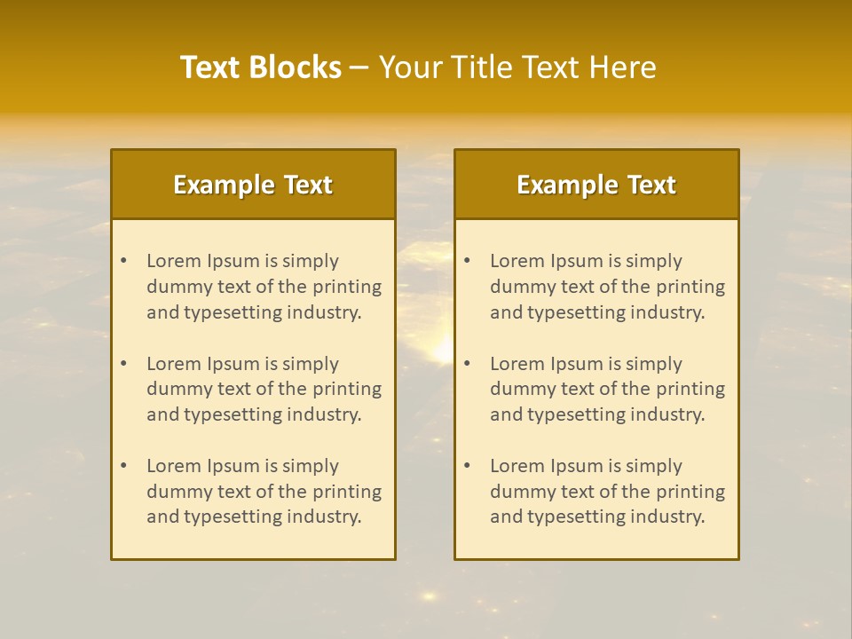 Yellow Universes Fractals PowerPoint Template