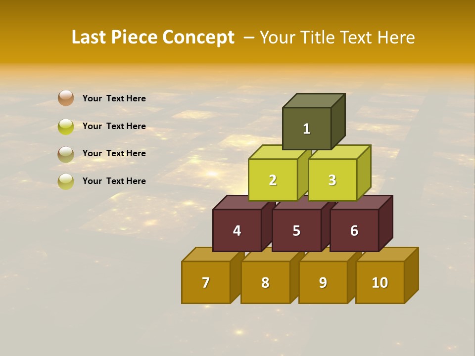Yellow Universes Fractals PowerPoint Template