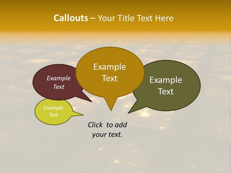 Yellow Universes Fractals PowerPoint Template