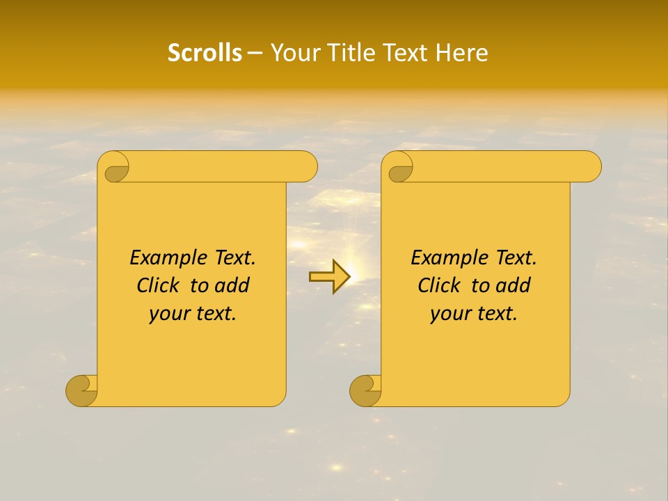 Yellow Universes Fractals PowerPoint Template