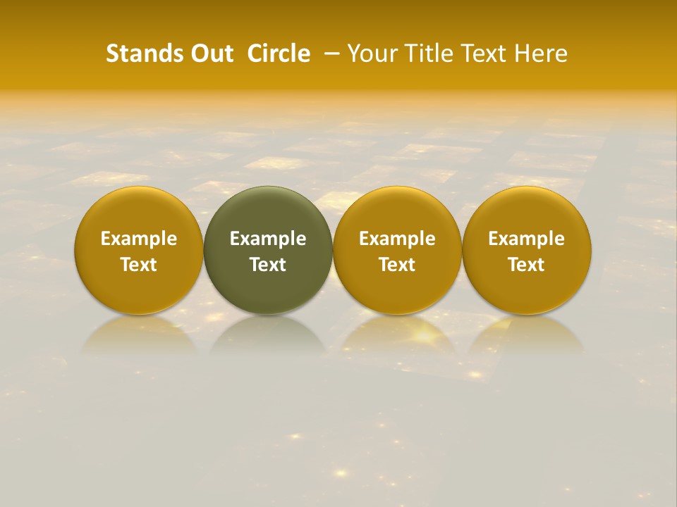 Yellow Universes Fractals PowerPoint Template