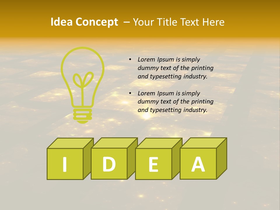 Yellow Universes Fractals PowerPoint Template