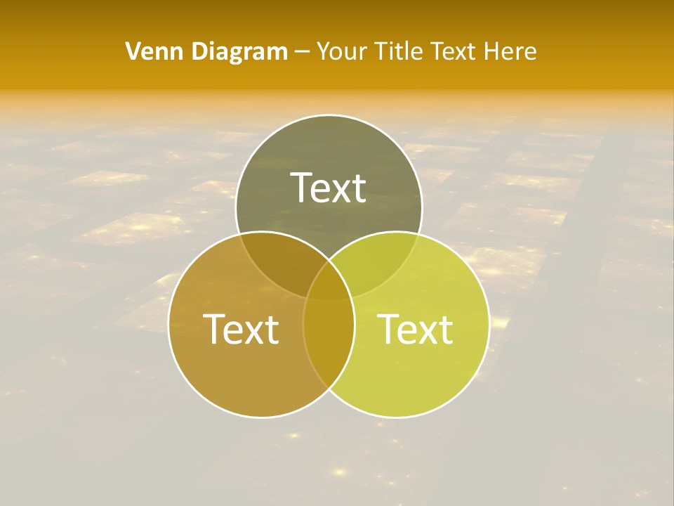 Yellow Universes Fractals PowerPoint Template