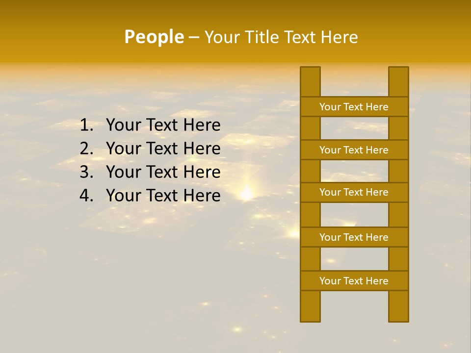 Yellow Universes Fractals PowerPoint Template