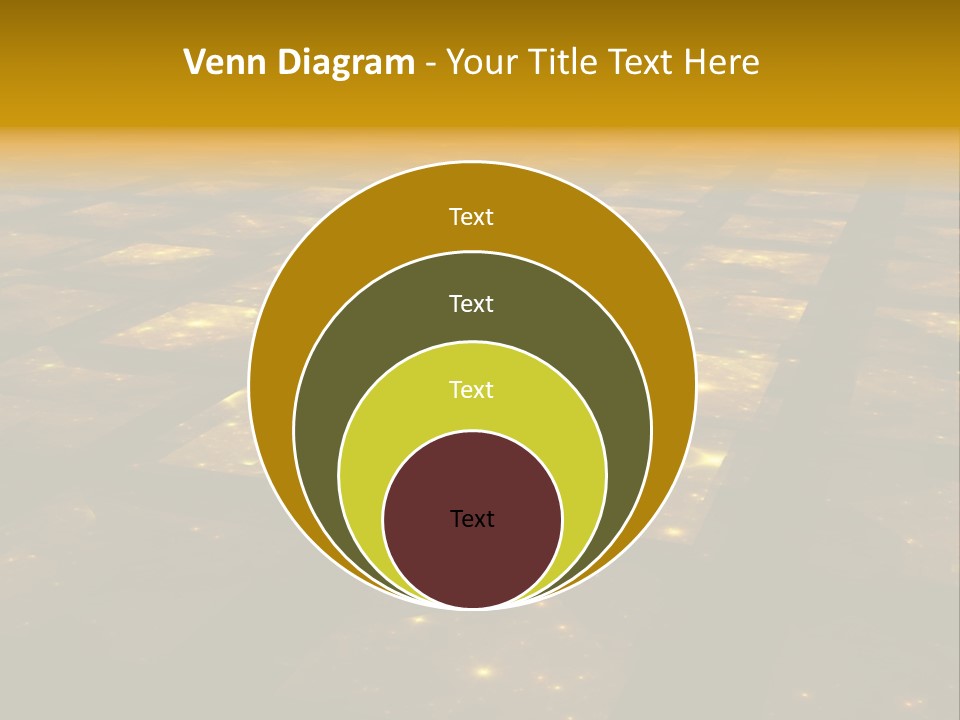 Yellow Universes Fractals PowerPoint Template