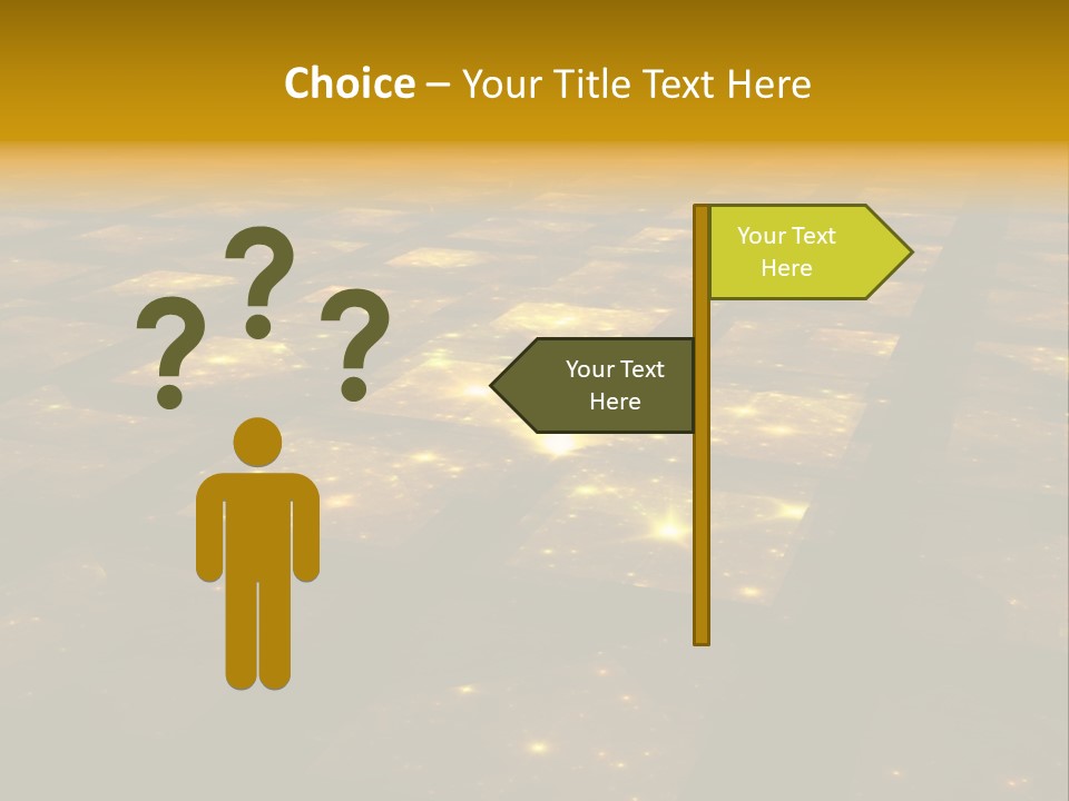 Yellow Universes Fractals PowerPoint Template