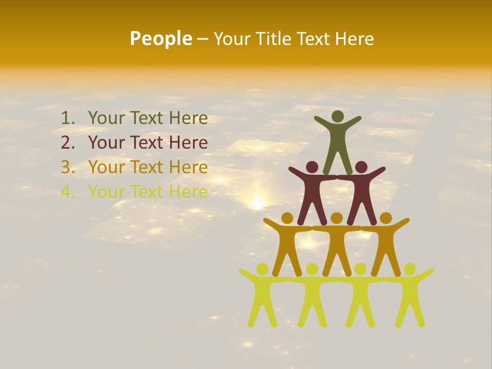Yellow Universes Fractals PowerPoint Template
