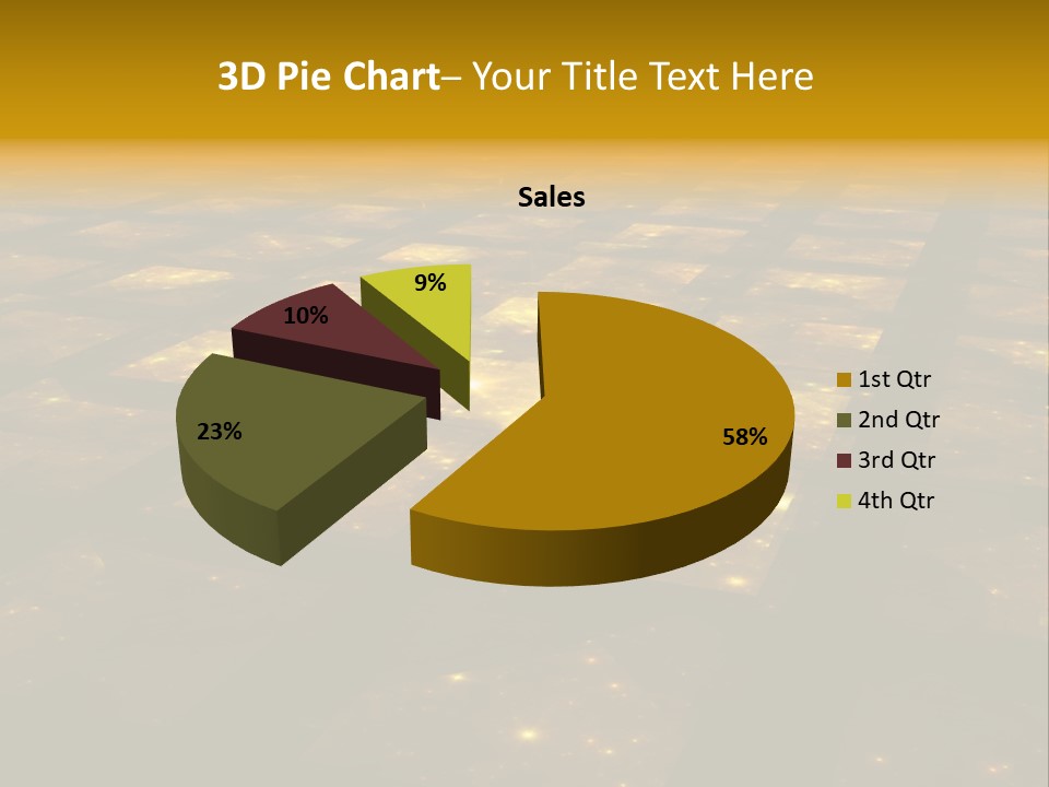 Yellow Universes Fractals PowerPoint Template