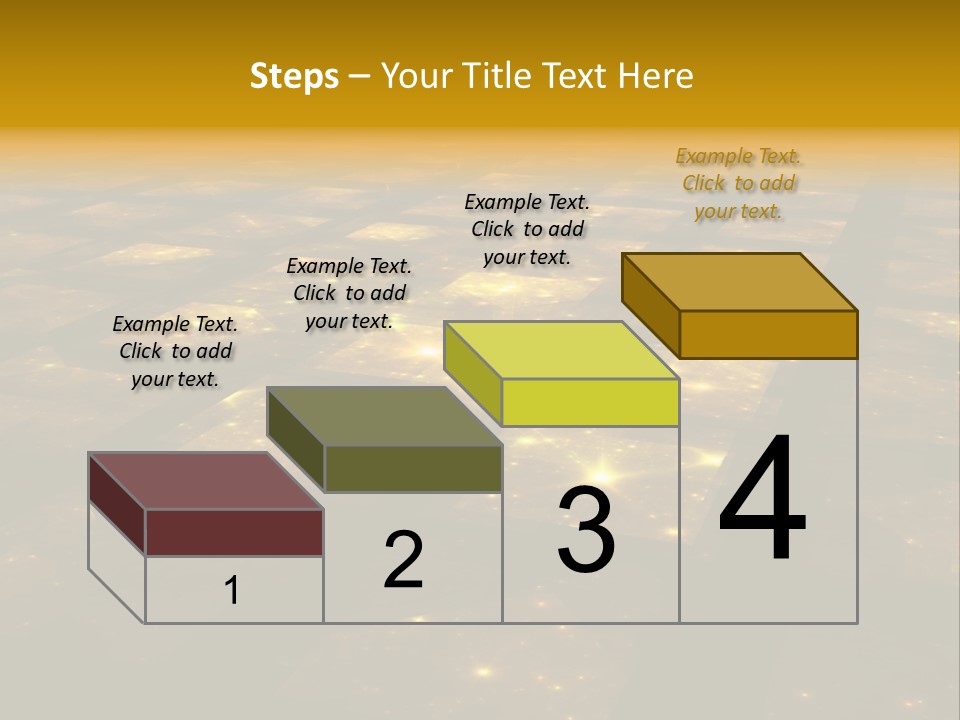 Yellow Universes Fractals PowerPoint Template