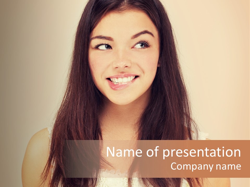 Portrait Satisfaction Hispanic PowerPoint Template