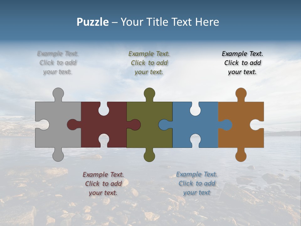 Panorama Fjords Forested PowerPoint Template