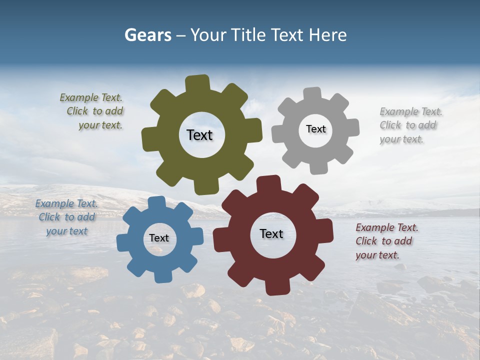 Panorama Fjords Forested PowerPoint Template