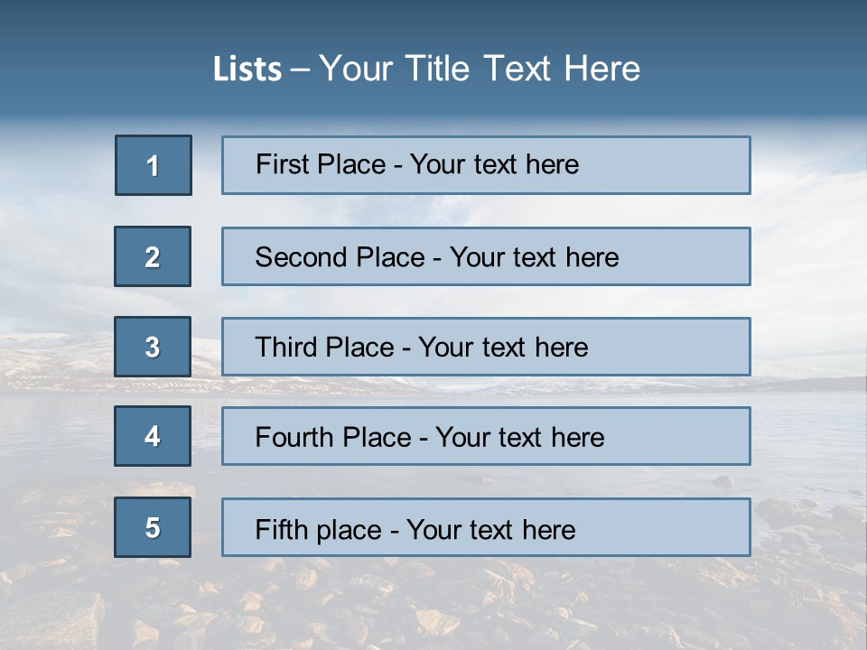 Panorama Fjords Forested PowerPoint Template