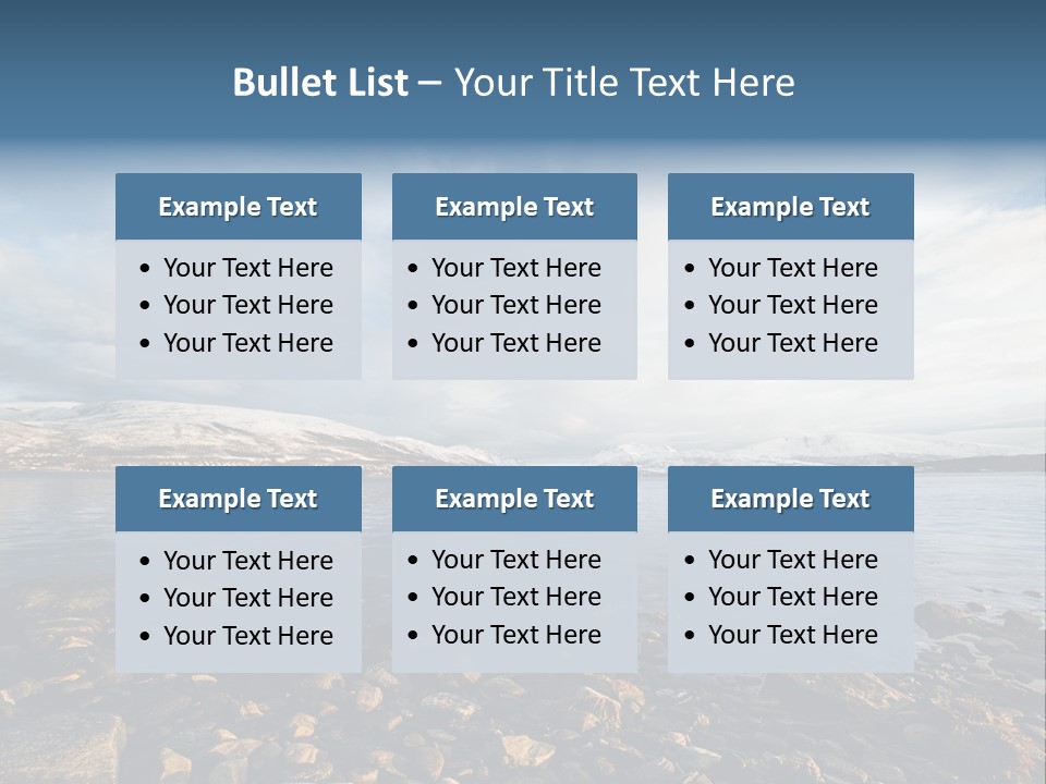 Panorama Fjords Forested PowerPoint Template