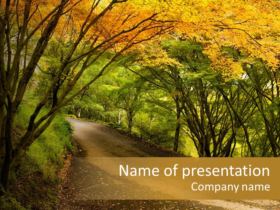 Gold Scenic Beauty PowerPoint Template