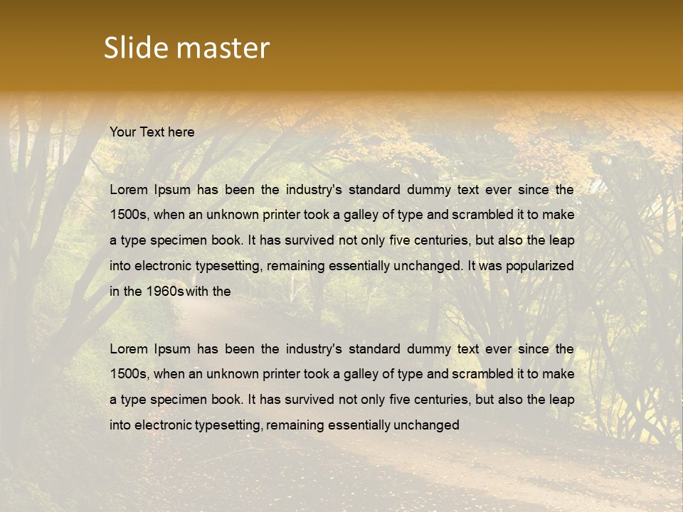 Gold Scenic Beauty PowerPoint Template