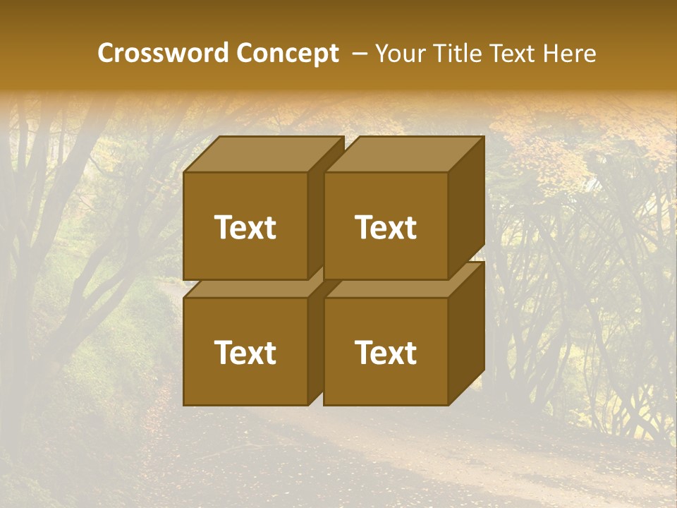 Gold Scenic Beauty PowerPoint Template