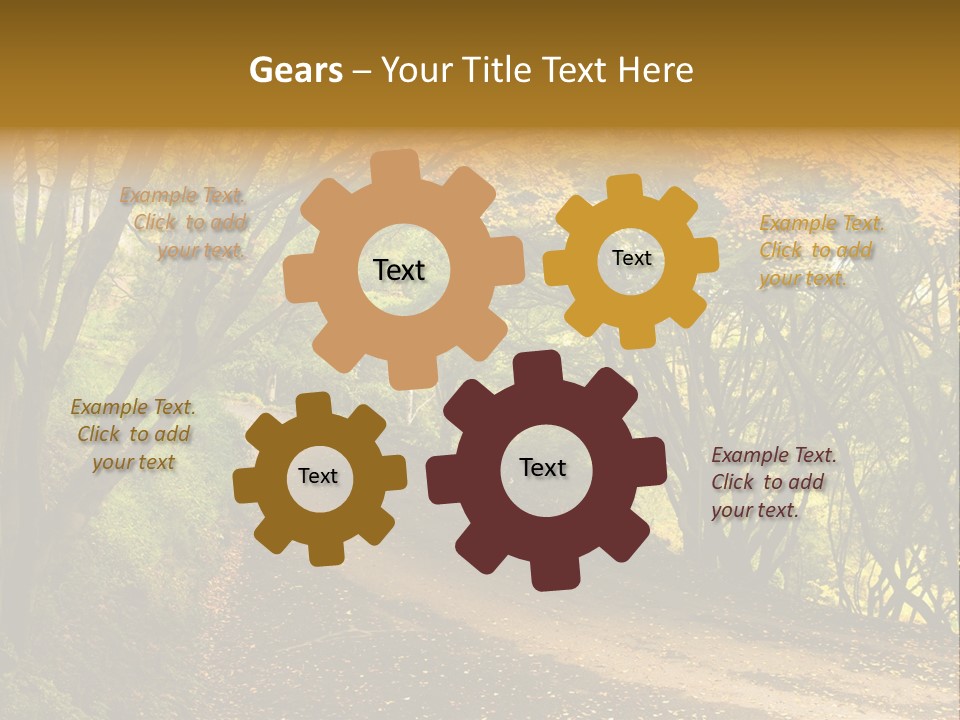 Gold Scenic Beauty PowerPoint Template