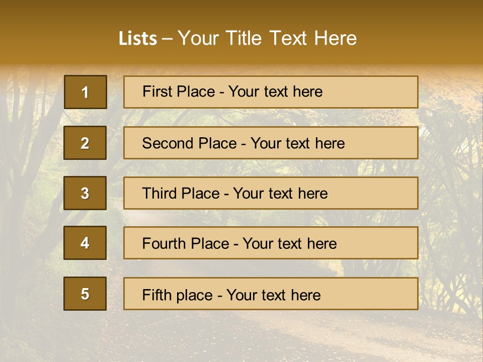Gold Scenic Beauty PowerPoint Template