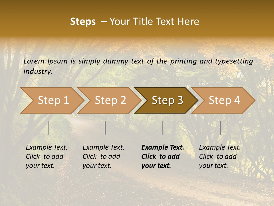 Gold Scenic Beauty PowerPoint Template