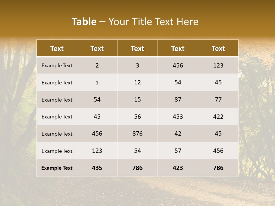 Gold Scenic Beauty PowerPoint Template